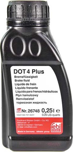 Тормозная жидкость Febi DOT 4 + 0,25 л