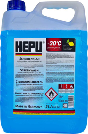 Омыватель Hepu зимний -30 °С лимон 5 л