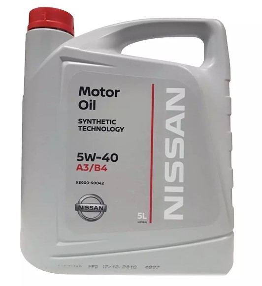 Моторное масло Nissan Motor Oil 5W-40 синтетическое 5 л